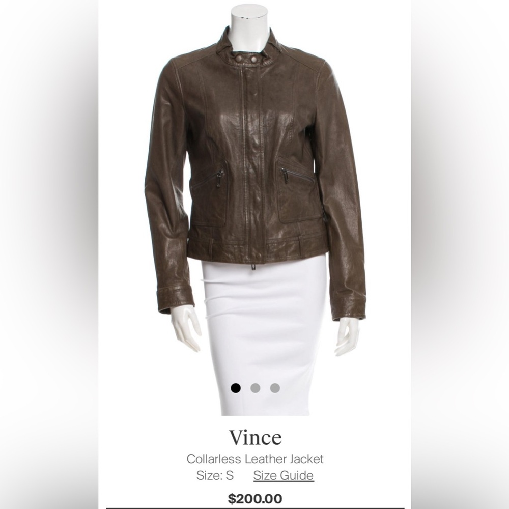 Vince brown leather jacket -Size Small